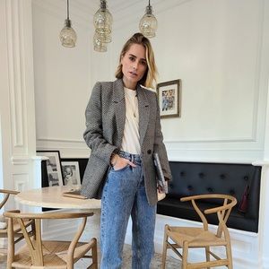 Anine bing fishbone off white blazer size M